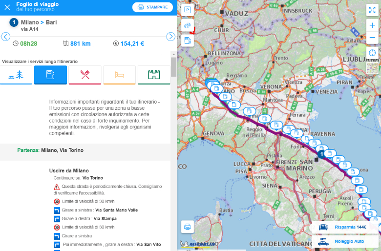 visualizzazione benzinai desktop